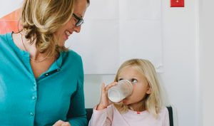 woman and little girl